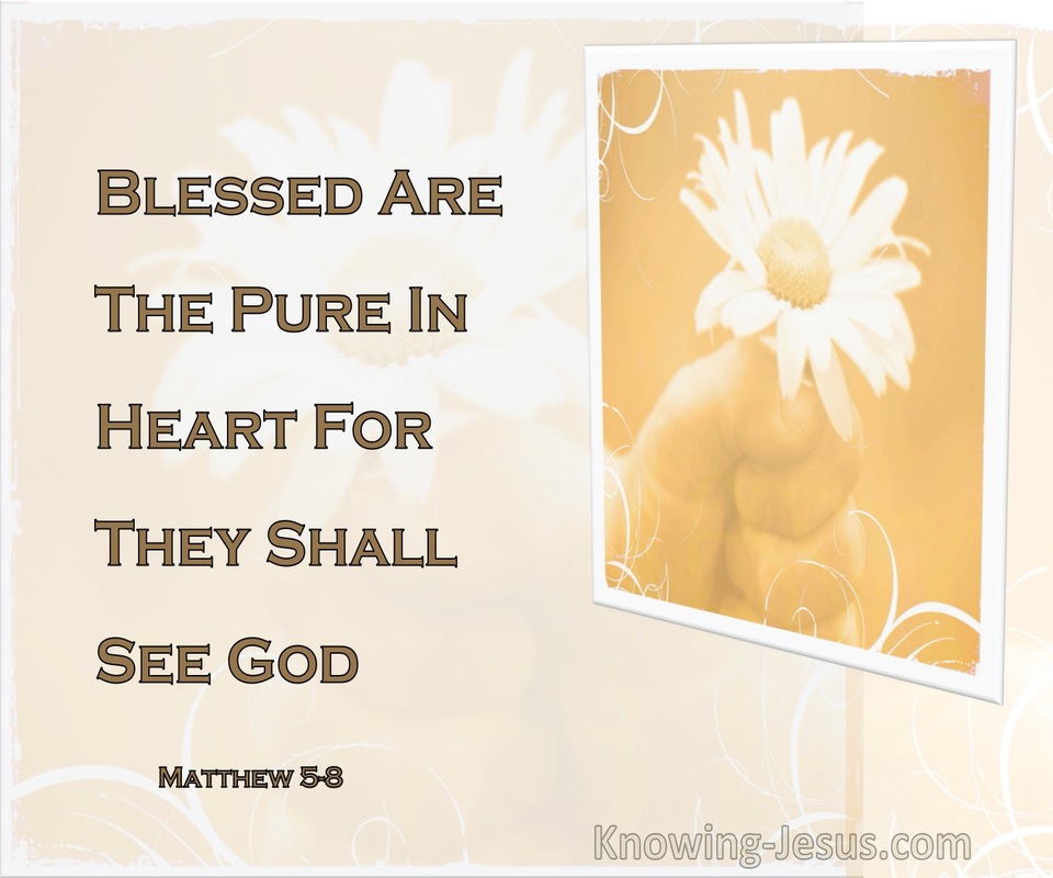 Matthew 5:8 Blessed Are The Pure In Heart For They Shall See God (orange)